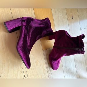 JEFFREY CAMPBELL(NWOT)Cienega Lo Wine Velvet Bootie  size 7.5